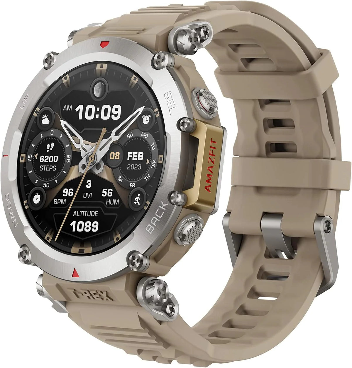 Outdoorowy Smartwatch Amazfit T-Rex Ultra 47 Mm, Dwuzakresowy Gps(Sahara/T-Rex Ultra)