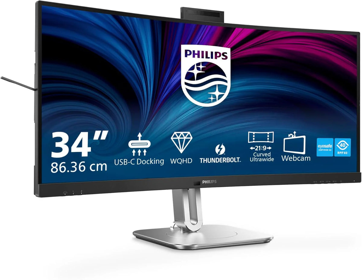 Philips 6000 Series 34B2U6603Ch/00 Monitor Komputerowy 86,4 Cm (34") 3440 X 1440 Px Wide Quad Hd Lcd Szary(Kamera Internetowa/Czarny/34 Inch Curved Wq