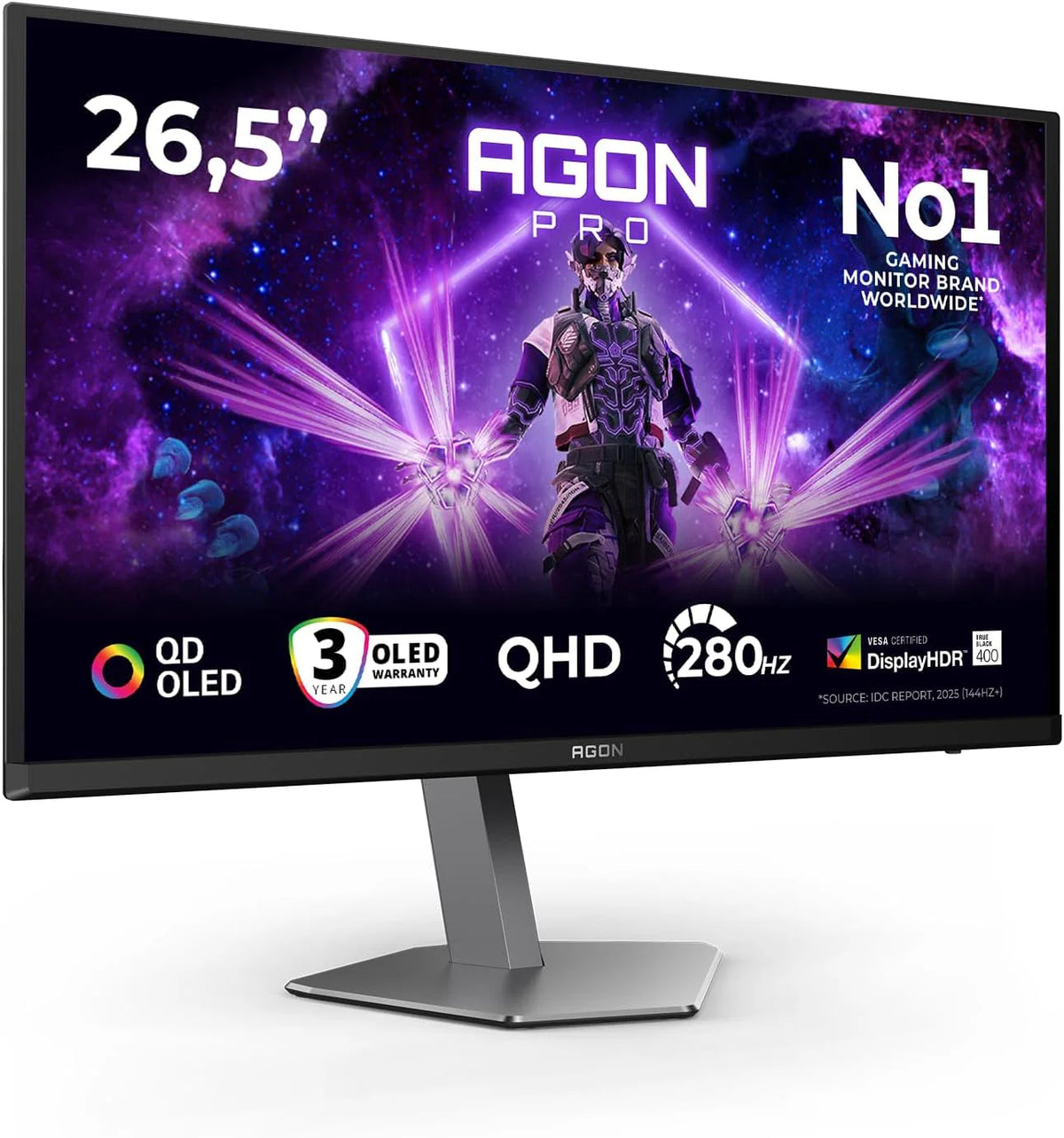 Aoc Agon Pro Ag276Qzd2-27-Calowy Monitor Oled Qhd, 240 Hz, 0,03 Ms Gtg, Freesync Premium Pro, Comp. G-Sync, Hdr400 (2560X1440, 2X Hdmi 2.1, Displaypor