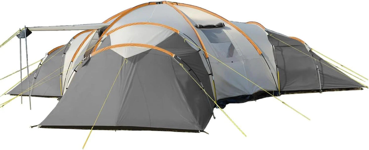 Skandika Korsyka/Turyn Namiot Kopułowy Dla 10-12 Osób, Duży Namiot Rodzinny, 3 Sypialnie, Wysokość 200 Cm, Słup Wody 5000 Mm Outdoor, Kemping, Rodzina