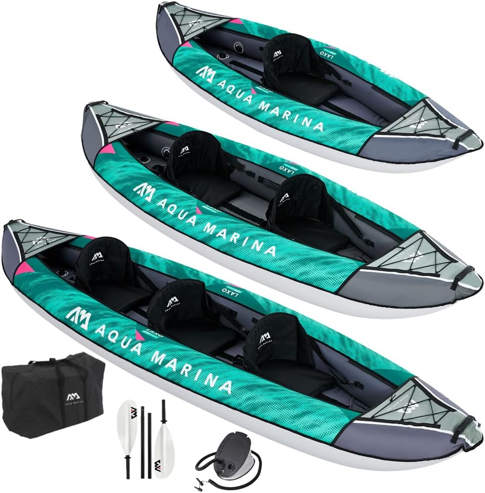 Aqua Marina Laxo-380, Nadmuchiwany Kajak Rekreacyjny Dla 3 Osób, Długość 380 Cm, 2022