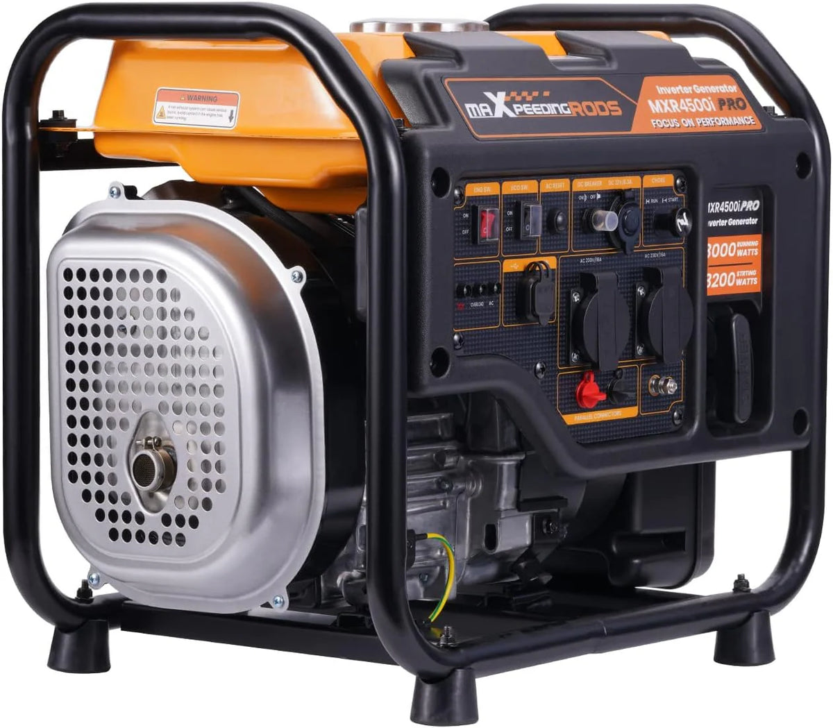 Generator Inwerterowy 3200 W, Benzynowy, 4-Suwowy Zasilacz Awaryjny Z Funkcją Równoległości, Z Wyjściami Ac/Dc/Usb Do Ogrodu, Miejsca Pracy, Domu, Gar