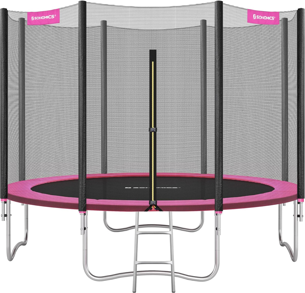 Songmics Trampolina Ogrodowa O Średnicy 183/244/305/366/427 Cm, Z Siatką Zabezpieczającą, Drabinką I Wyściełanymi Drążkami, Osłona Bezpieczeństwa, Zew