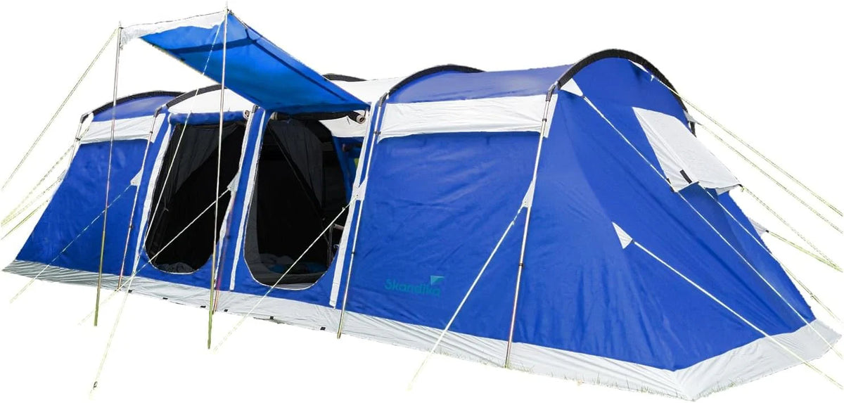 Skandika Namiot Tunelowy Montana Sleeper Protect Dla 10 Osób Wszyta Podłoga Namiotu, Technologia Sleeper, 2 Do 4 Czarnych Sypialni, Wodoodporność 5000