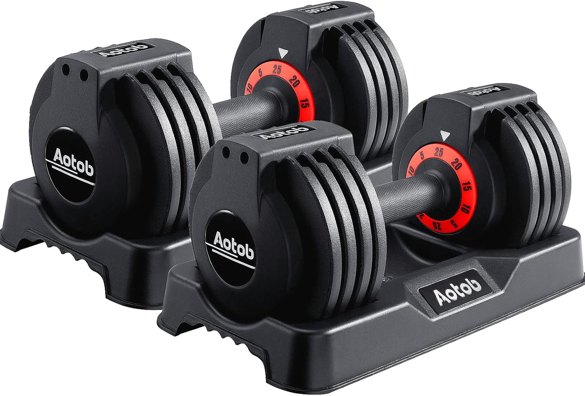 Aotob Zestaw Hantli 25/24.9 Kg, Antypoślizgowy Uchwyt Obrotowy, Regulowany Dla Mężczyzn I Kobiet, Para Do Ćwiczeń Domowej Siłowni(11,3 Kg Czarny Para-