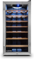 Klarstein Vivo Wine 26 Wine Cellar - Chłodziarka Do Napojów, Butelki 26, 88 L, Led, Regulacja Temperatury, Wymienny Zawias, Drzwi Po Obu Stronach, Sta