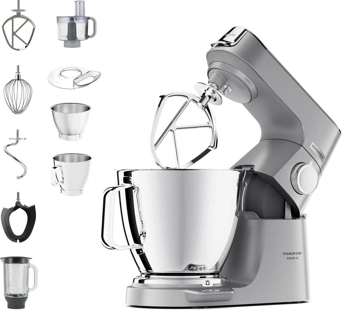 Kenwood Titanium Chef Baker Xl Mikser Stojący, Srebrny, 6,7 L