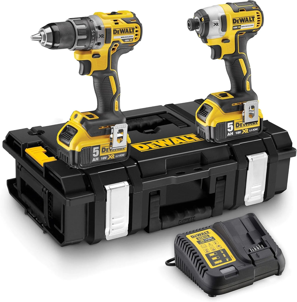 Dewalt Akku-Set Zestaw Narzędzi Akumulatorowych, Żółty/Czarny, 2 Elementy