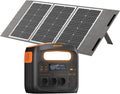 Generator Solarny Z Panelem Słonecznym 100 W, 1102,5 Wh Lifepo4, Przenośna Stacja Powerstation 1200 W (Power Lifting 2400 W), Gniazdko Ac Mobilne Zasi