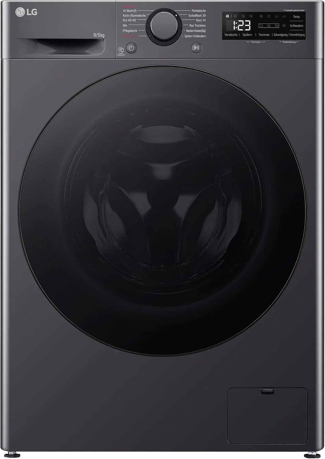 Lg V5Wd95Slimb, Klasa A/E, Slim Pralko-Suszarka, 9-5 Kg Prania/Suszenia, Wi-Fi, Ai Direct Drive, Głębokie Czyszczenie Parą, Turbowash 360°, Bezpieczne