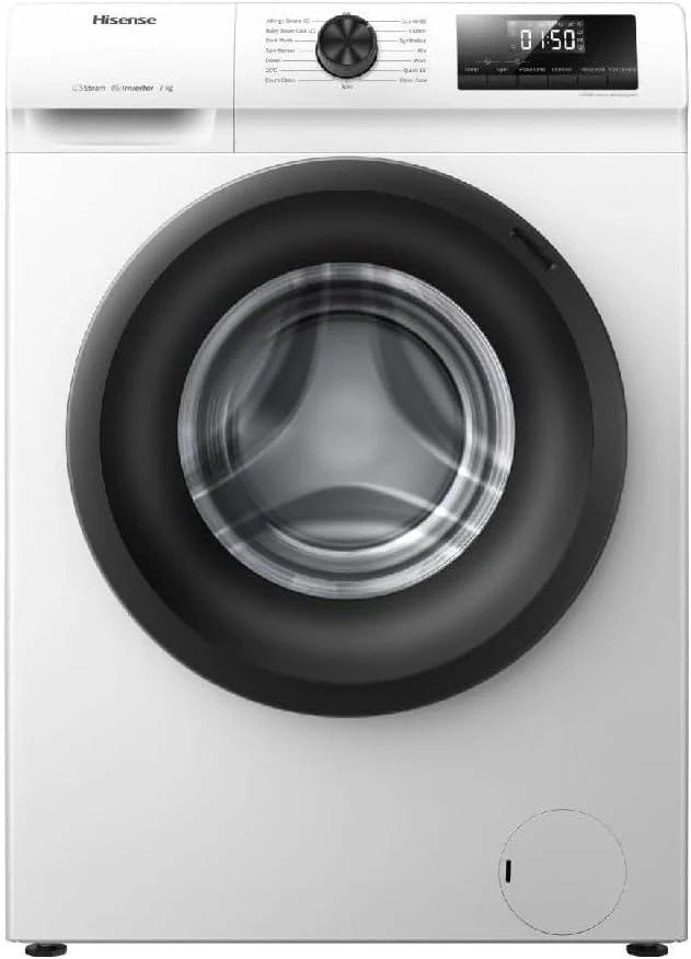 Hisense Wfqp701219Vm Pralka, Klasa A, 7 Kg, 1200 Obr./Min, Wysokość 84,5 Cm X Szerokość 59,5 Cm, Biała(Klasa A - Nowość 2025)