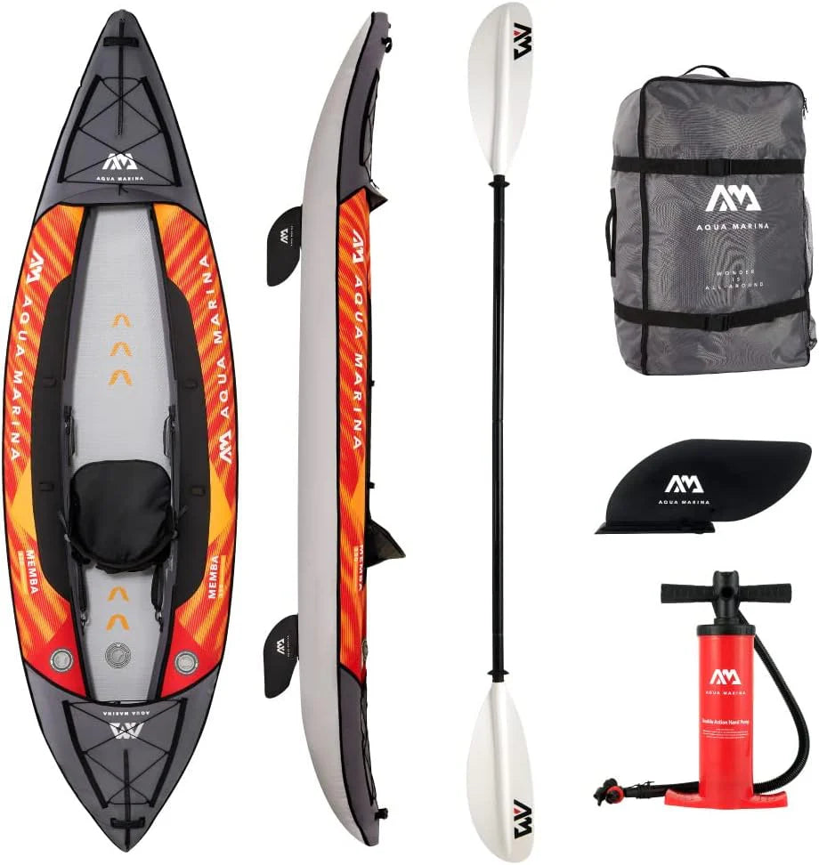 Aqua Marina Memba-330, Nadmuchiwany Kajak Rekreacyjny Dla 1 Osoby, Długość 330 Cm, Pomarańczowy