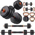 Feierdun Regulowane Hantle, Zestaw Hantli O Wadze 13,6 Kg Ze Złączem, Zestaw Hantli 4 W 1, Używany Jako Sztanga, Kettlebell, Stojak Push-Up, Ćwiczenia