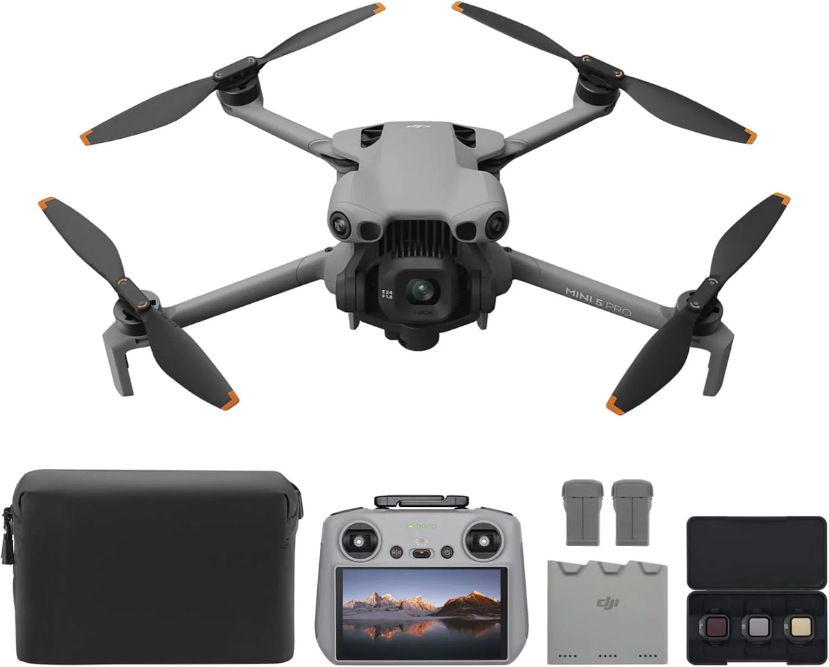 Zestaw Z Dronem Dji, Mini 5 Pro Fly More Combo, Kamera Cmos 1, Pilot Zdalnego Sterowania Dji Rc2 + Akcesoria.(Dji Mini 5 Pro Fly More Combo (Dji Rc 2)
