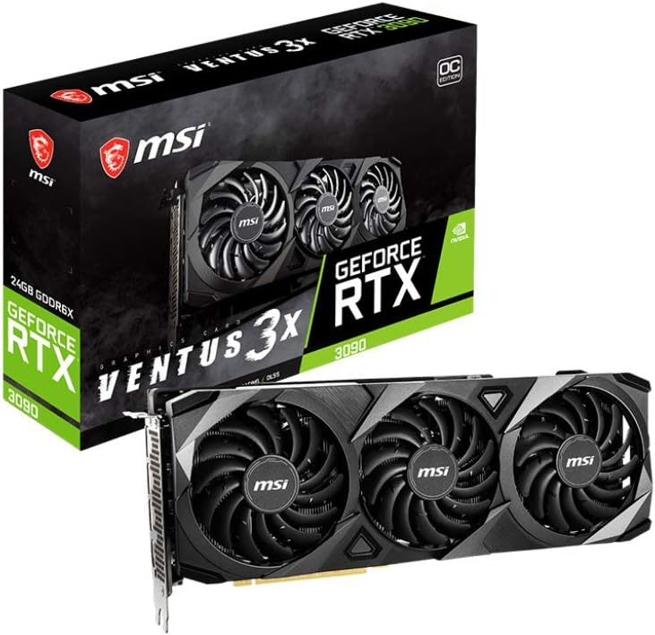 Msi Geforce Rtx 3090 Ventus 3X 24G Oc Karta Graficzna Do Gier - 24 Gb Gddr6X, 1725 Mhz, Pci Express Gen 4, 384-Bitowa, 3X Displayport V1.4A, Hdmi 2.1