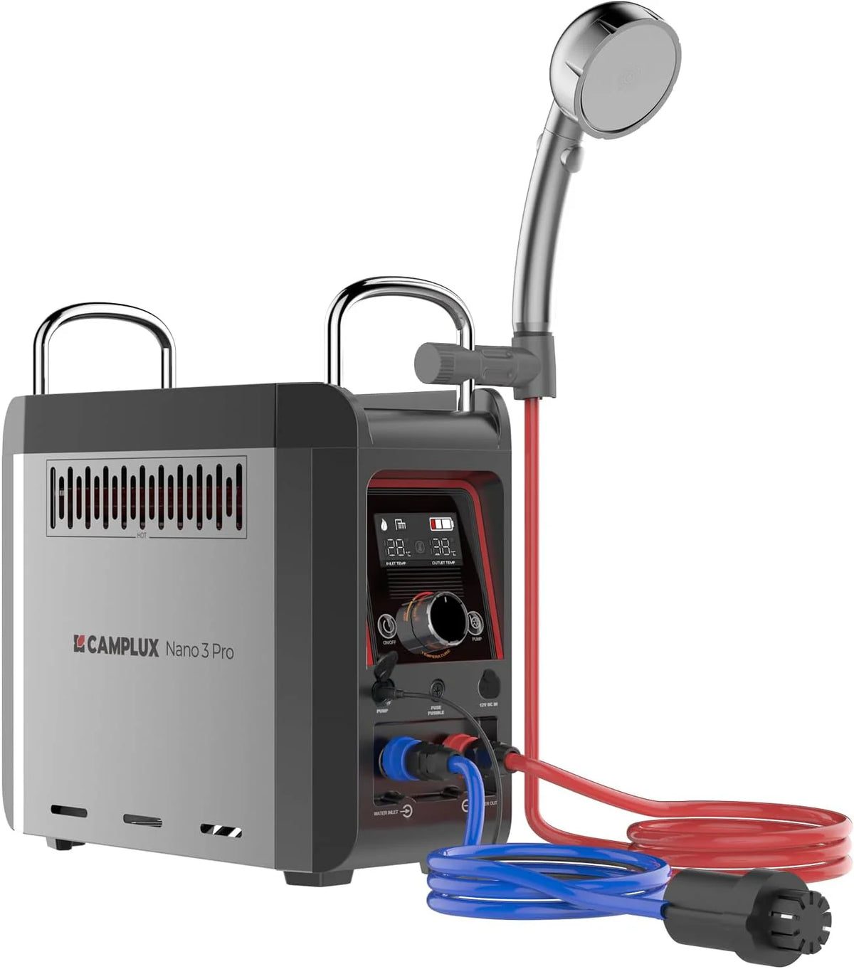 Camplux Nano 3 Pro Aquecedor De Agua A Gás Com Bomba De Agua, 3 L/Min, Butano (28-30 Mbar)/ Propano (37 Mbar), Para Autocaravana, Campismo(Nano 3 Pro-